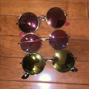3 Pairs of Circle Sunglasses